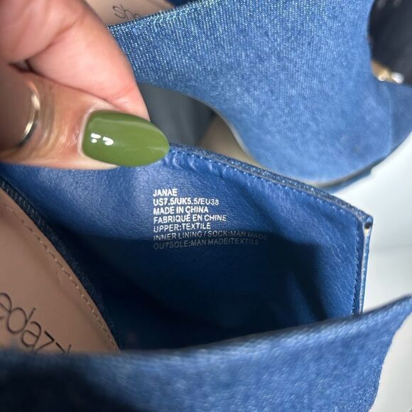 Shoe Dazzle Denim Blue Heels - Picture 6 of 6